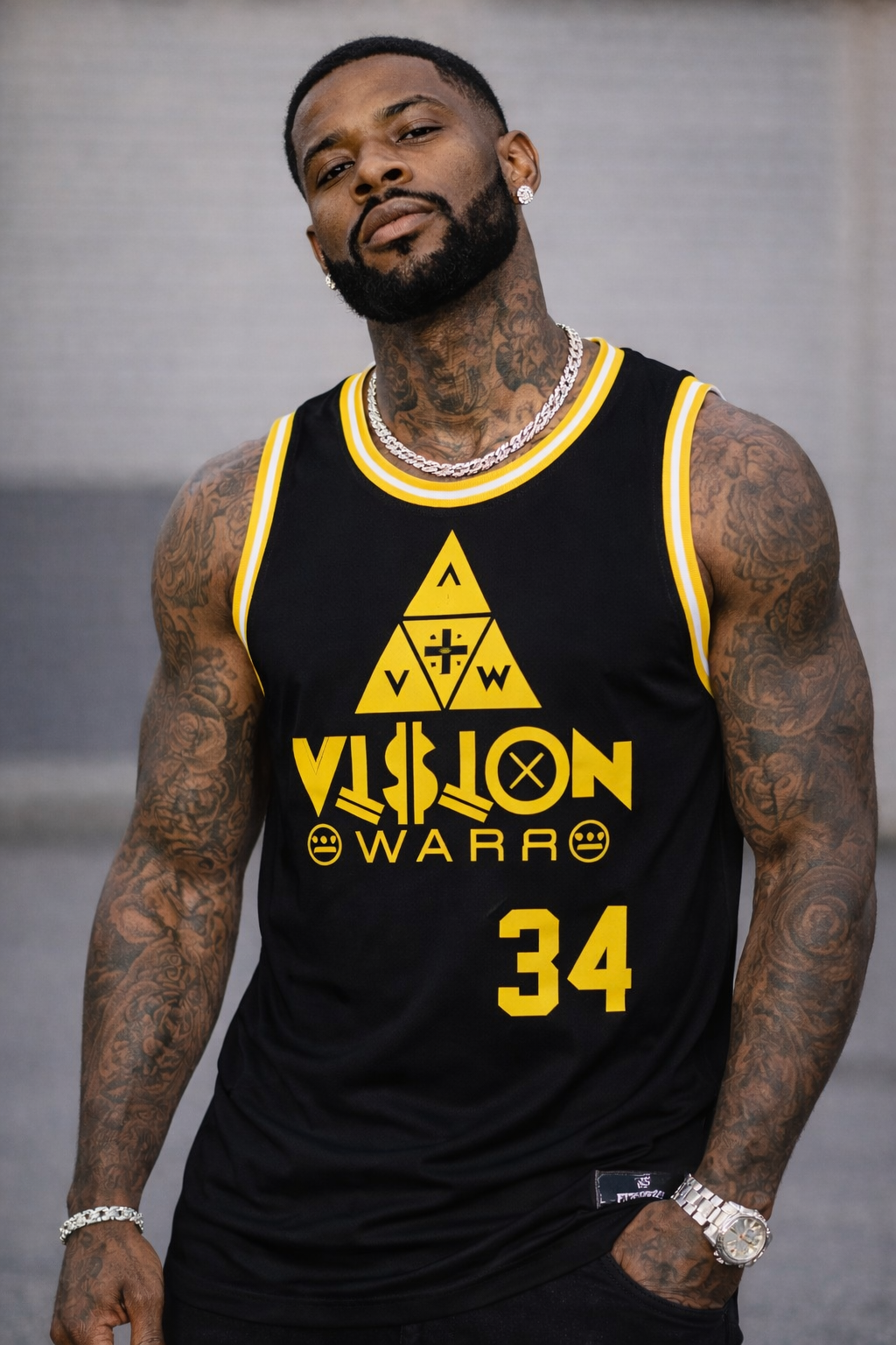 Black And Yellow Vision Warr Jersey